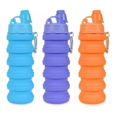 Imagem de Kit 30 Garrafas Retrátil 500ml Silicone Esportivo Agua - Não Informada
