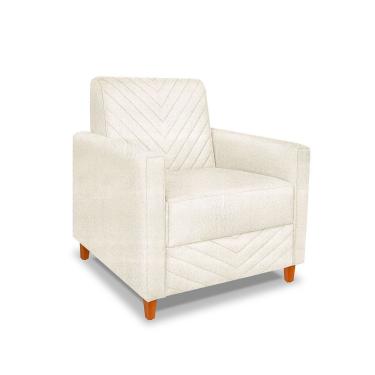 Imagem de Poltrona Camila Linho Cinza Pés De Madeira - Pallazio