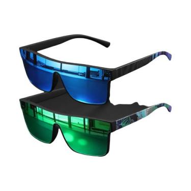 Imagem de Óculos De Sol Clássicos Quadrados UV400 Com Lente Única E Hastes Estam