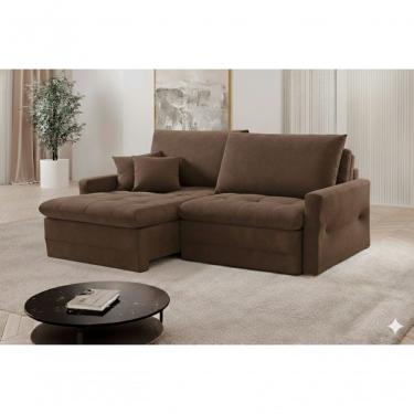 Imagem de Sofá Cristal Retrátil E Reclinável Caixa Zero 200m - Marrom