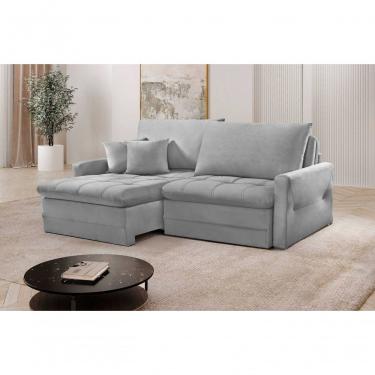 Imagem de Sofá Cristal Retrátil E Reclinável Caixa Zero 180m - Prata