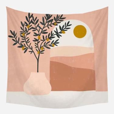 Imagem de Tapeçaria: parede vegetal abstrata, 150x130cm, fibra de microtecido - 