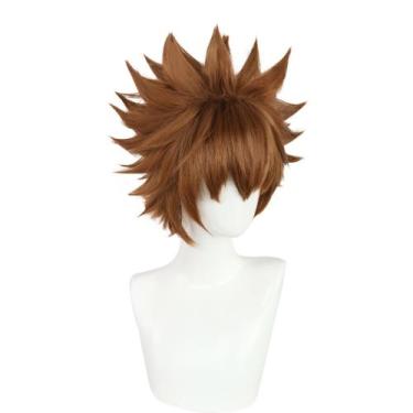 Imagem de Peruca de cosplay Hitmans Reborns Sawadas Tsunayoshis 30cm sintética -