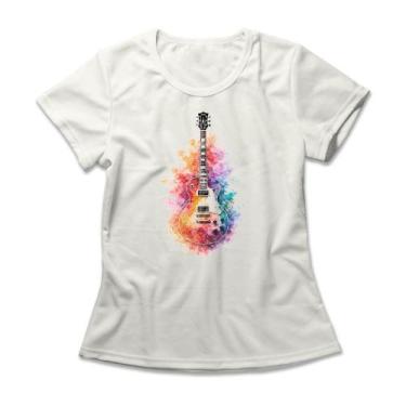 Imagem de Camiseta Feminina Watercolor Guitar - - Studio Geek, 2G, Off white