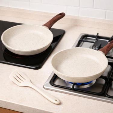 Imagem de Kit Frigideiras Antiaderente 20 E 24cm Indução Gás Sem Óleo - Lehavi