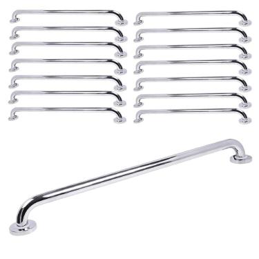 Imagem de Barra Alça de Apoio 80cm Kit 14 Uni Acessibilidade Corrimao Deficiente Cadeirante Idoso Box Banheiro Seguranca Corredor