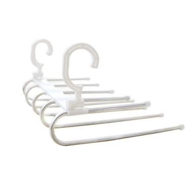 Imagem de Cabide organizador multiuso para calça de inox e plástico 16x24x32cm -