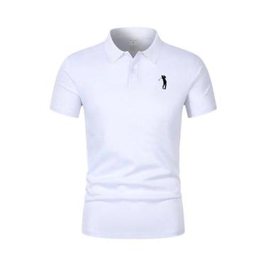 Imagem de Camisa Polo Masculina Oversized De Manga Curta Clássica Com Gola De Bo