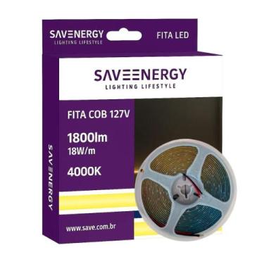 Imagem de Fita COB 127V 4000K 1000lm Luz Neutro 10W/m Save Energy