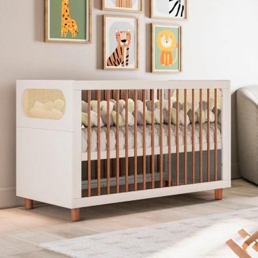 Imagem de Berço Evolutivo 3 em 1 em Mdf Aurora Areia /Jequitibá