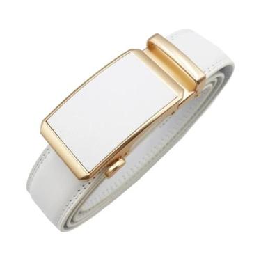 Imagem de Cinto Masculino De Luxo Em Couro Genuíno Preto Com Fivela Automática P