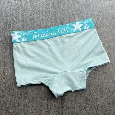 Imagem de Cueca Boxer Feminina Infantil Cor:Verde ClaroTamanho:G - Saulo Lingeri