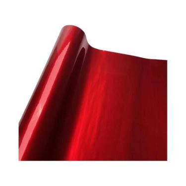 Imagem de Papel Vinílico Autoadesivo Vermelho Brilhante Para Envelopamento De Ca