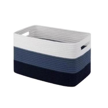 Imagem de Cesto de Organização Retangular em Corda com Alças  ArcoÍris Easy Deco