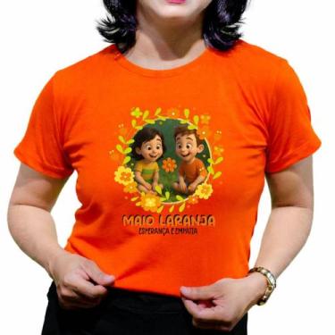 Imagem de Camisetas maio laranja babylook feminina campanha proteção as crianças