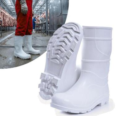 Imagem de Bota Galocha Pvc Branca Cano Longo Bruen Innpro Para Limpeza Restauran