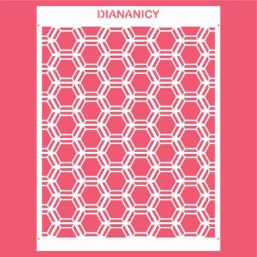 Imagem de Estêncil Diananicy Nº 149 - Stencil Textura Geométrica para Decoração 