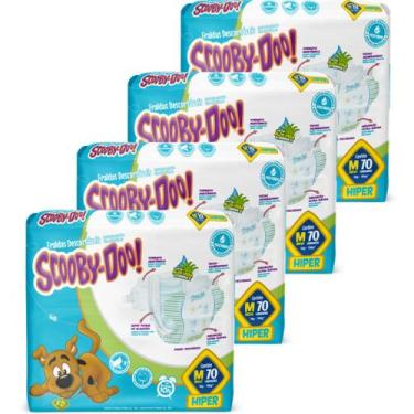Imagem de KIT 4 PCT Fralda Descartável Scooby Doo Hiper, Medio (M)