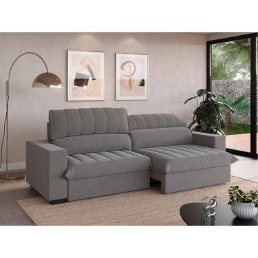 Imagem de Sofá com Molas Ensacadas Retrátil e Reclinável Strike 2,40m Linhosoft com Carregador USB - NETSOFAS