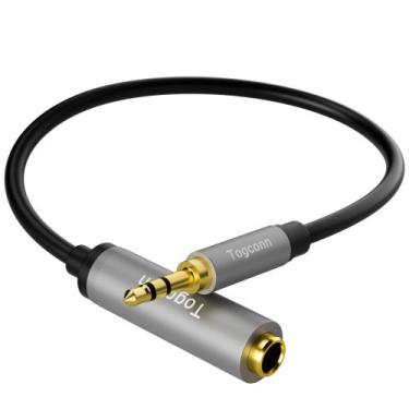 Imagem de Adaptador de áudio Togconn de 3,5 mm macho para 6,35 mm fêmea, cabo de