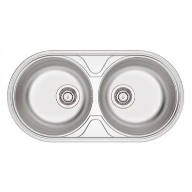 Imagem de Cuba de Embutir e Sobrepor para Cozinha Luna Duo 84X44cm Inox Acetinad