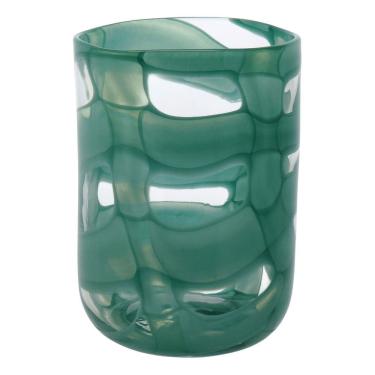 Imagem de VASO DECORATIVO ENFEITE PLANTA VIDRO 22x16x16cm VERDE