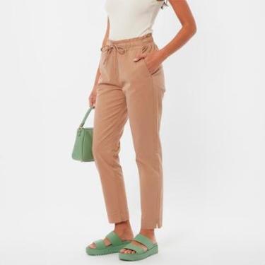 Imagem de Calça Sarja Feminina Cintura Alta com Elastano e Amarração Conforto e Estilo Casual-Fem...