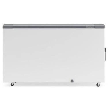 Imagem de Freezer Plano Vidro Reto Deslizante com LED GHD400L Cinza Gelopar 110V