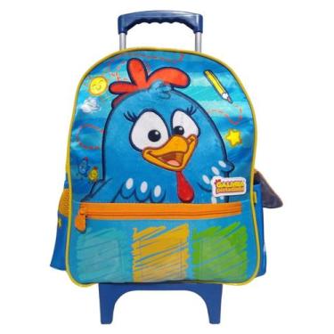 Imagem de Mochila de Carrinho Escolar Clio Galinha Pintadinha - Clio Style, Azul