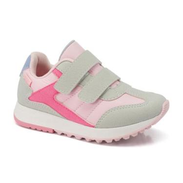 Imagem de Tênis Infantil Menina Walk Mini 216 Gelo/Rosa/Azul - KLIN, 26