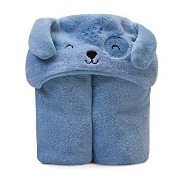 Imagem de Cobertor Infantil Nia com Capuz 70x90cm Azul - Niazitex