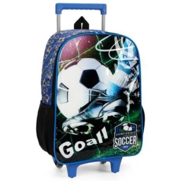 Imagem de Mochila Grande Rodinha Escola Championship Soccer Goal Preto - Lucxel