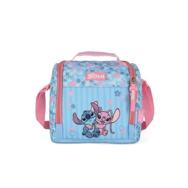 Imagem de Lancheira Escolar Juvenil Média Stitch e Angel Disney, Rosa, Único