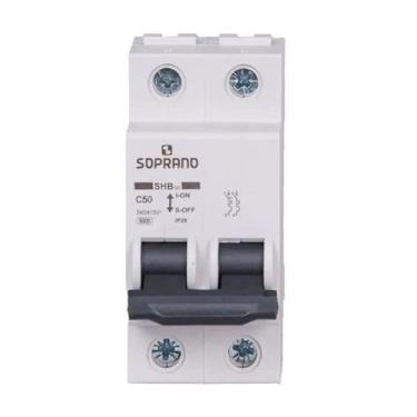 Imagem de Disjuntor Bipolar Shb2 Gii C0 50a Soprano - DISJ2P50C