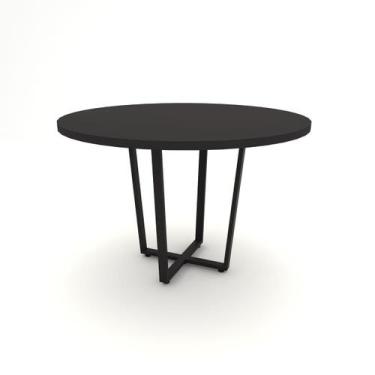 Imagem de Mesa de Reunião Industrial F5 Redonda Com Pés em Metal 1,10m - F5 Offi
