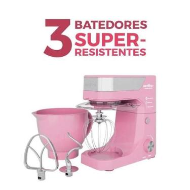 Imagem de Batedeira Planetária Britânia Rosa 900W Tigela de 5 LITROS, 110V