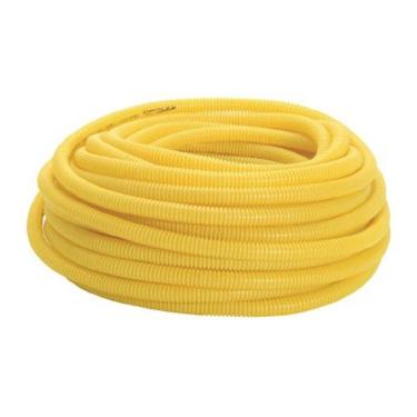 Imagem de Eletroduto Corrugado Amarelo 32MM X 25M para Passagem de Fios e Cabos Elétricos PVC Flexível Antichama Amanco