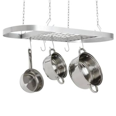 Imagem de Suporte para Panelas 74935 em Aço Carbono 43cm Prata Fox Run para Utensílios Suspensos na Cozinha