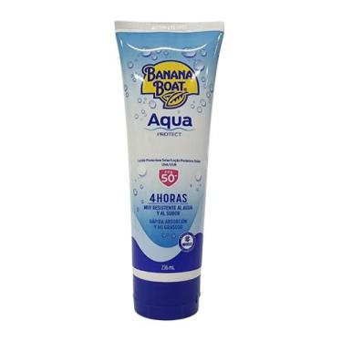 Imagem de Loção Protetora Solar UVA/UVB Aqua Protect FPS 50+ Banana Boat 236ml