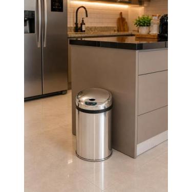 Imagem de Lixeira Automática Inox 12 Lts Premium Sensor Banheiro Kzi - Kazalinda
