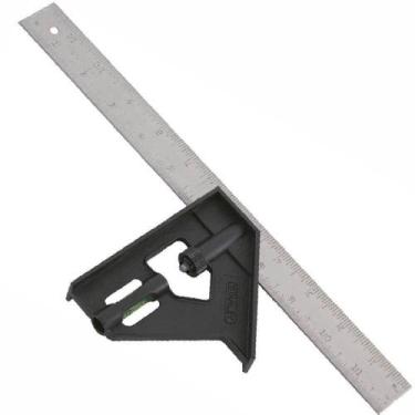 Imagem de Esquadro Combinado 12 305mm 46-012 com Nível e Punho Plástico Ajustáve