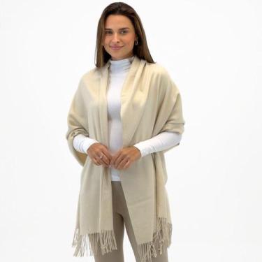 Imagem de Cachecol Alpelo em Lã com Franjas Feminino, UN, Nomade