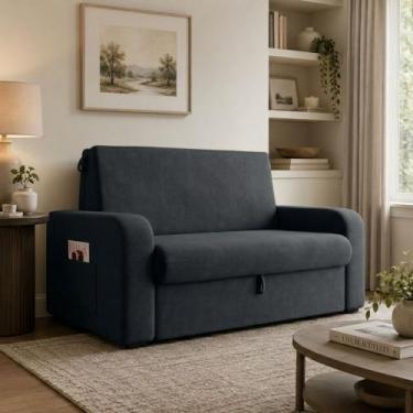 Imagem de Sofá Cama 2 lugares Compacto com Baú 145 Larg Daiane Matrix, VELUDO CI