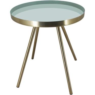 Imagem de Mesa Grambello Lateral HomeCo Metal 42x35x35cm Cinza - HOME&CO