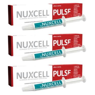 Imagem de Kit 3un Suplemento Nutricional Nuxcell Pulse 2g Cães-Gatos - Biosyn
