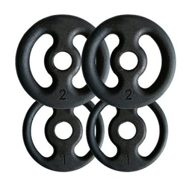 Imagem de Kit Com 04 Anilhas De Ferro - Pares De 1kg E 2kg