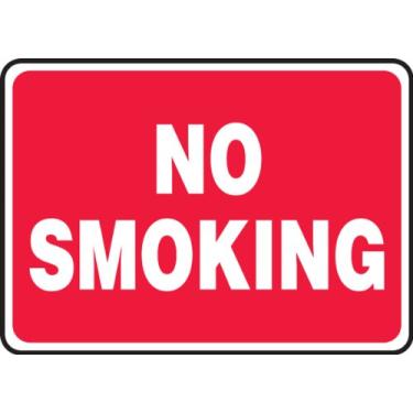 Imagem de ACCUFORM SIGNS MSMK423VS Placa de segurança de vinil adesivo, legenda "NO Smoking", 18 cm de comprimento x 25 cm de largura x 0,004 cm de espessura, branco em vermelho