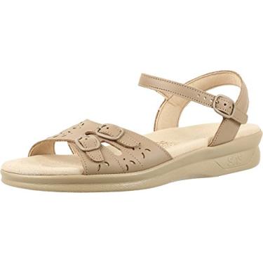 Imagem de Sandálias Femininas SAS Duo Strap - Cabedal em Couro com Detalhes de Corte a Laser, Sandálias Casuais Resistentes e Respiráveis Natural 6,5 M - Médio (B)