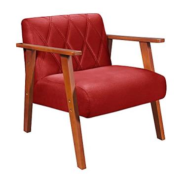 Imagem de Poltrona Decorativa Madri Em tecido Suede (Vermelho)