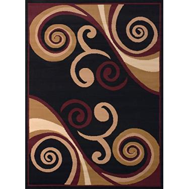 Imagem de United Weavers of America Dallas Billow Tapete - 60 cm x 200 cm, vermelho vinho, tapete de juta com estampa de pergaminho. Decoração de quarto